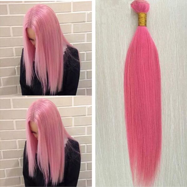 New Sale Cheap Pure Color Pink Silky Straight Virgin Brazilian