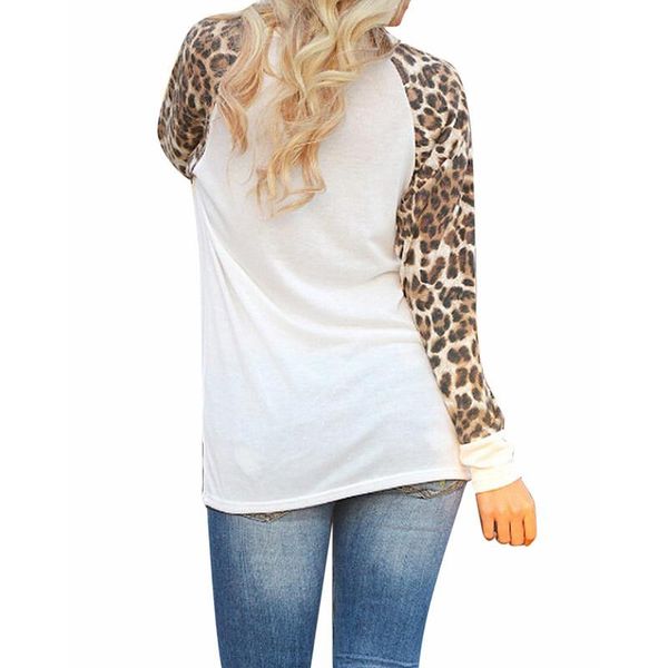

loose 2016 new 3 ladies spring autumn t sleeve women colors casual tees long leopard shirt wholesale-fashion plus size m-3xl ogxop, Black