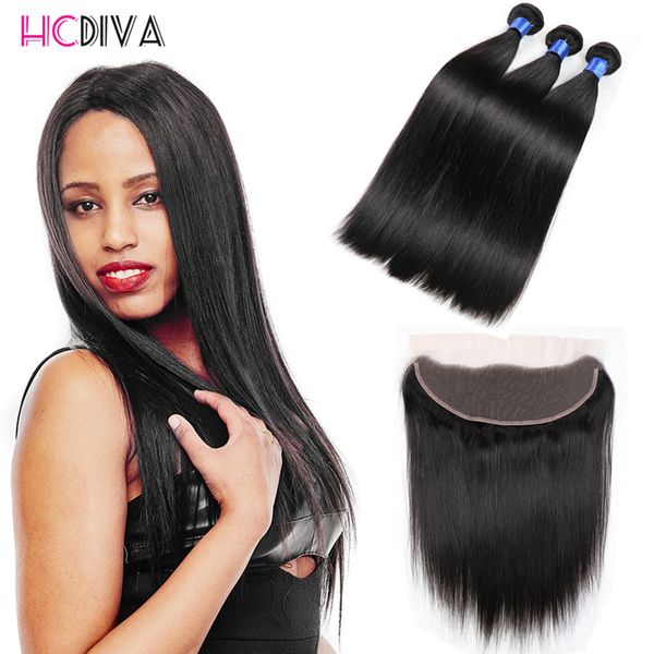 

перуанский полный кружева frontals с 3 пучки прямые человеческие волосы с фронтальной перуанский девственные волосы с уха до уха 13x4 кружев, Black;brown