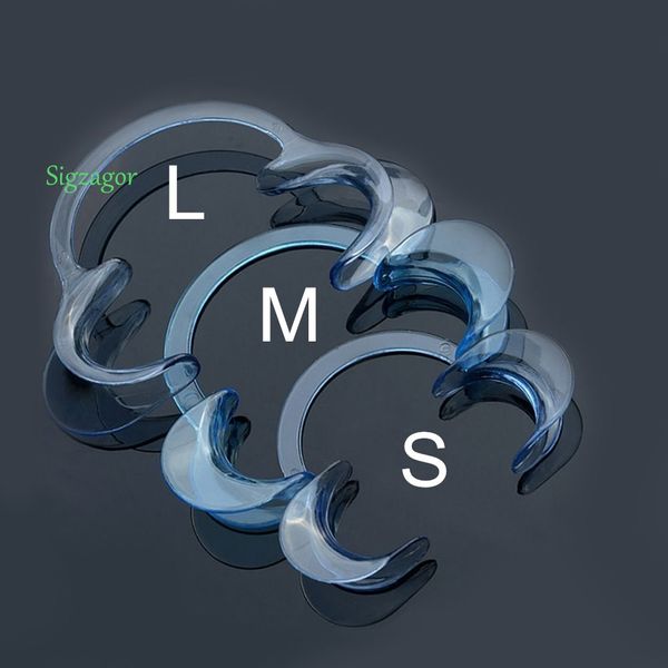 

[Sigzagor]Blue Clear Mouthpieces Dental Cheek Retractor Adult Kids Teeth Whitening Mouth Opener Game 3 Sizes S M L