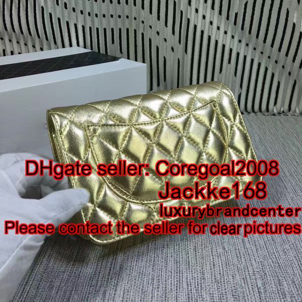 

woc womens purse bag wallet quilted lamb skin leather genuine small mini chain handbag luxury cross body clutches 20cm jungle dots 33814