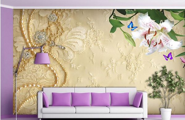 

dream lily european tile mural 3d wallpaper 3d wall papers for tv backdrop