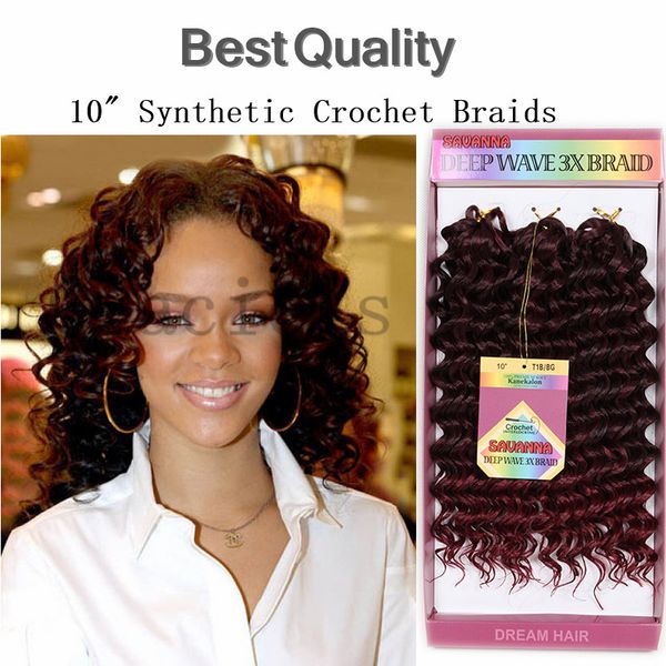 2019 Synthetic Curly Red Hair Extensions Crochet Braids Deep Wave Short Hairstyles Havana Mamno Twist Synthetic Braiding Freetress Crochet Braid From
