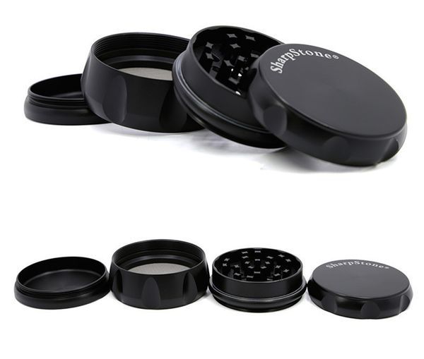 

black diamand sharp chamfer side concave metal tobacco grinder sharpstone grinder sharp stone herb smoking grinder