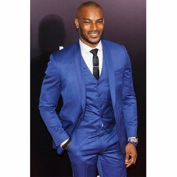 

groom tuxedos groomsmen one button blue shawl lapel man suit wedding men's blazer suits custom made (jacket+pants+vest+tie) k202, Black;gray