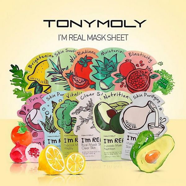 

tonymoly i'm real facial mask sheet korea face care moisturizing skin care aloe vera powder face mask dhl ing