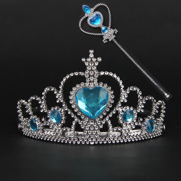 

дети девушки косплей корона наборы мультфильм партии принцесса аксессуары волшебная палочка палочки королева корона px-d08, Blue