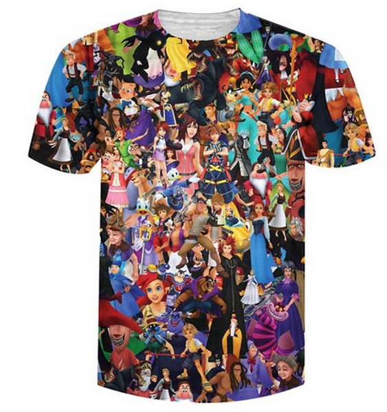 

мода 3d tee королевство сердца коллаж футболка сора xemnas xigbar xaldin аксель saix мультфильм персонаж футболка для женщин мужчин s-5xlkk6, White;black