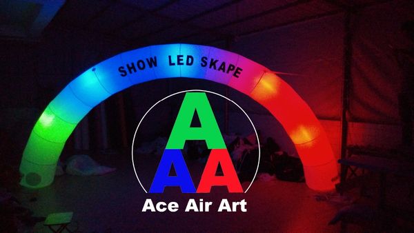 Arc de publicité gonflable en demi-cercle avec lumière LED pour salon professionnel avec éclairage coloré