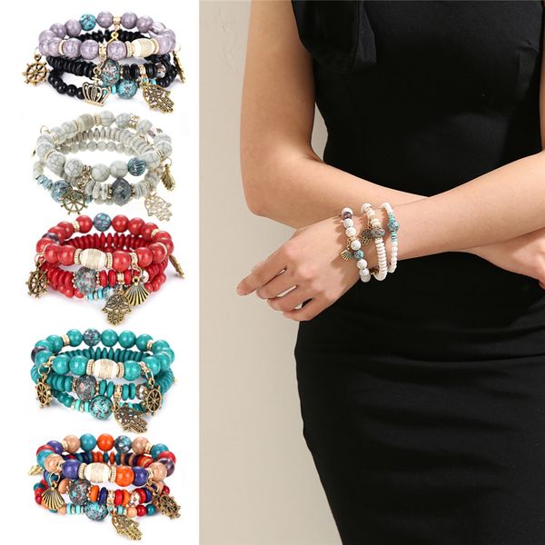 

fashion new arrival retro women lady beaded hand multilayer bangle bracelet party jewelry handmade creative jewelry b627s, Golden;silver