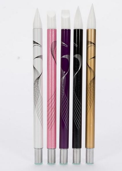 5 pezzi/set Penna per scultura con pennello per nail art 5 disegni Testa morbida in silicone per smalto Gel Carving Disegno Strumenti per manicure XB
