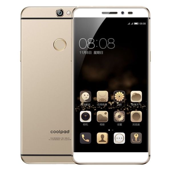

Coolpad Original Max A8-930 4G LTE Mobile Phone Snapdragon 615 Octa Core 3GB RAM 16GB/32GB ROM 5.5" 2.5D Screen 13MP Fingerprint Cell Phone, Gold