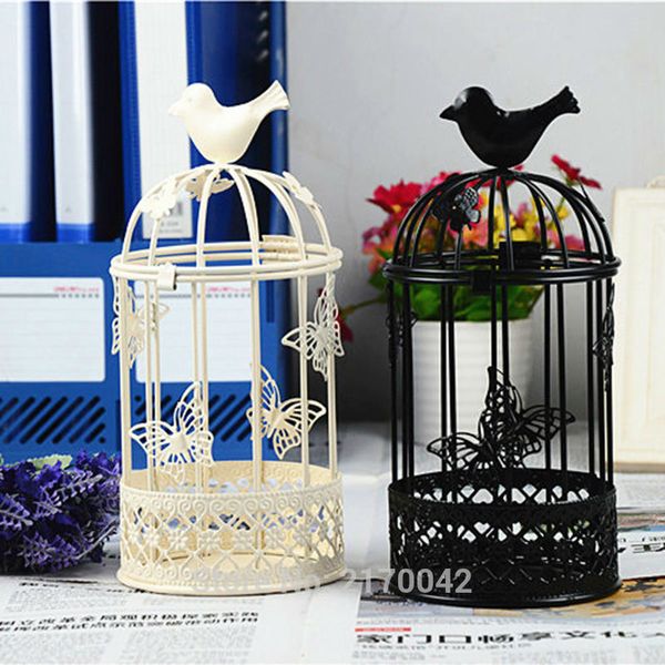 Vintage European Iron Candlestick Bird Cage Wedding Ornament