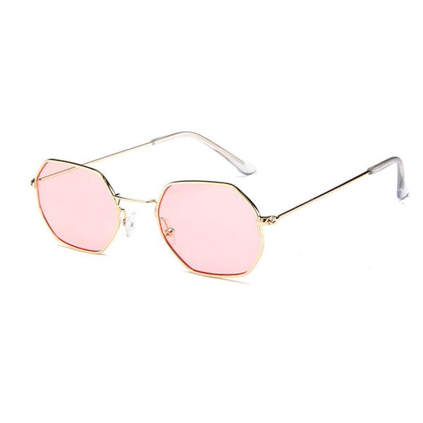 Boa Qualidade Moda polígono De Metal Sunglasse para as mulheres Do Partido Do Curso de Verão Praia vestido Popular Óculos de Sol Da Marca de Design de Óculos Atacado