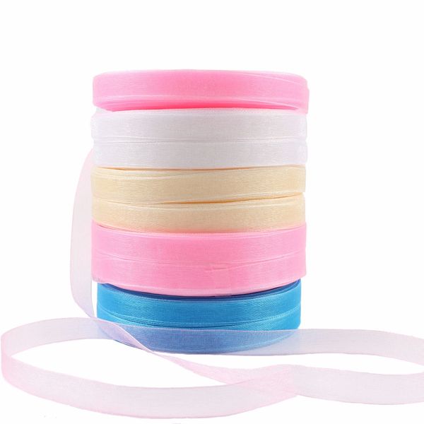

wholesale- lincaier 10mm 50 yards organza ribbons wedding decoration gift wrapping diy craft bows favor birthday party event supplies