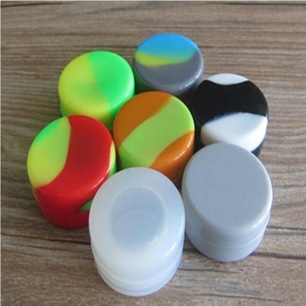 

3ml silicone non-stick jar container for wax silicone wax jars silicone bho containers round fda approved