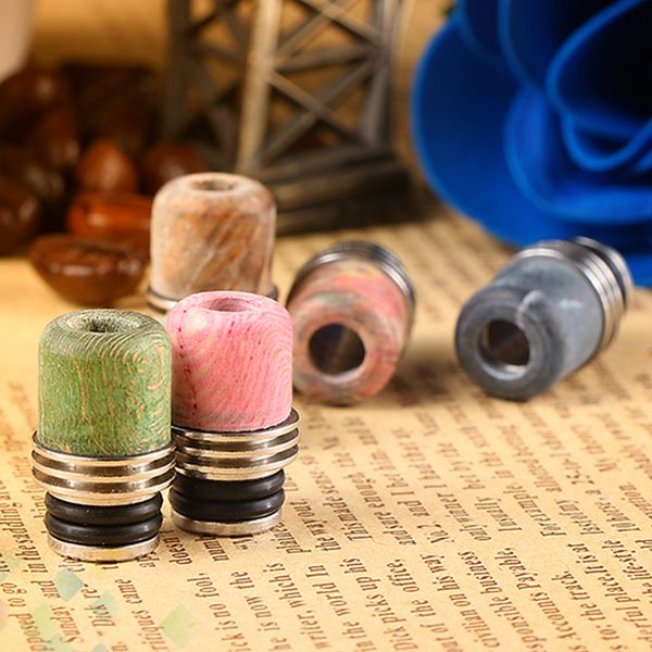 

Best Stable Wood SS Drip Tip Colorful 510 Mouthpiece High quality Stable Wood Material for Electronic Cigarette Atomizer