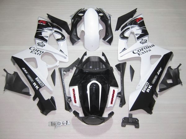 Earcing in plastica per stampaggio a iniezione per Suzuki GSXR 1000 2005 2006 Classical Bianco Black Fairing Kit GSXR1000 K5 05 06 OT19