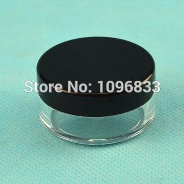

wholesale- 10g round plastic cream jar, black cap box, cosmetic jar, plastic small jar, empty cosmetic container, 100pcs/lot