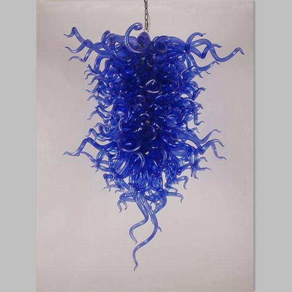 

new arrivel classic blue chandelier hand made blown glass crystal chandelier for home decor pendant lamp ac 110-240v led
