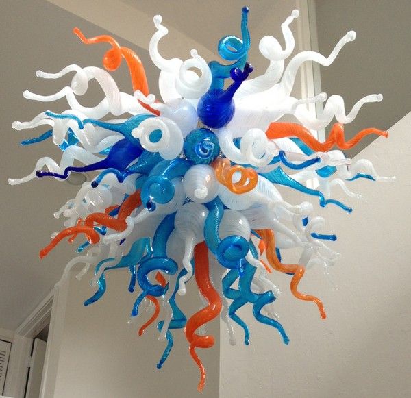 

modern chandelier light small art decoration living room led pendant lamp saving light source hand blown glass chandelier