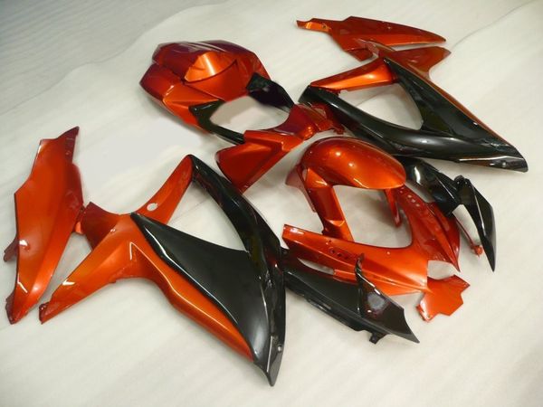 Kit di carenatura stampi ad iniezione di alta qualità per Suzuki GSXR600 08 09 10 Vino rosso Black Fairings Set GSXR750 2008 2009 2010 OI21