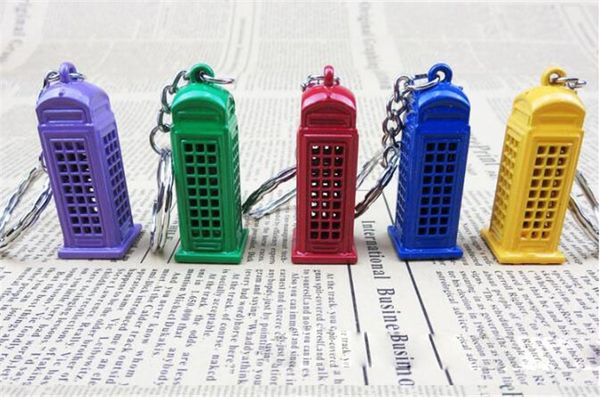 

100шт / серия 2019 Новых дешевый London Phone Booth Key Chain автомобили брелоки из металла Сувени