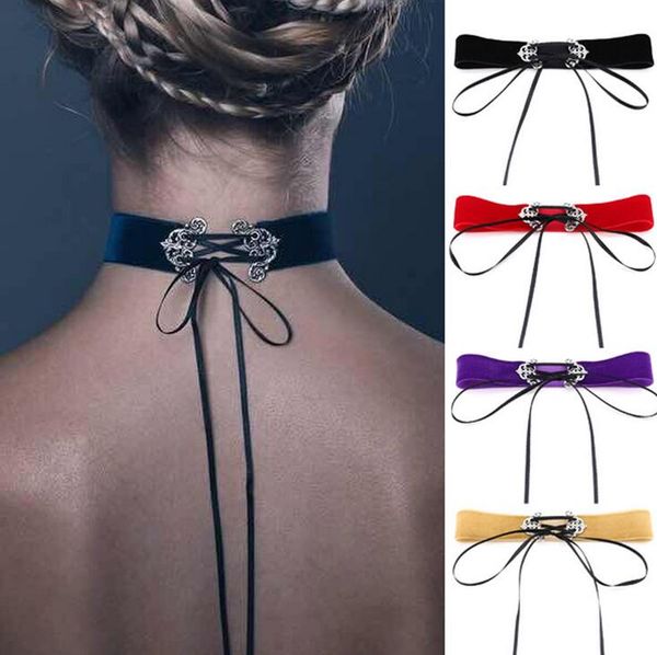 

good a++ fashion street shooting wide neck with hollow alloy velvet collar necklace wfn259 (with chain) mix order 20 pieces a lot, Golden;silver