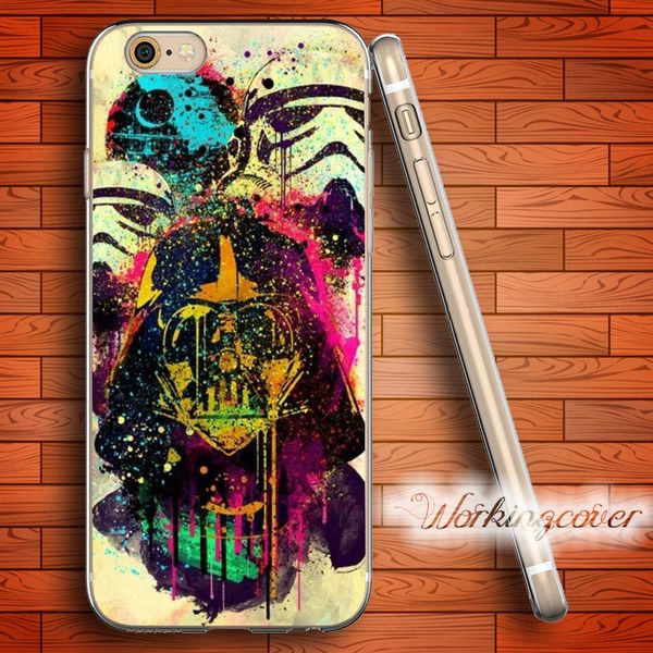 

fundas watercolor stormtrooper soft clear tpu case for iphone 6 6s 7 plus 5s se 5 5c 4s 4 case silicone cover