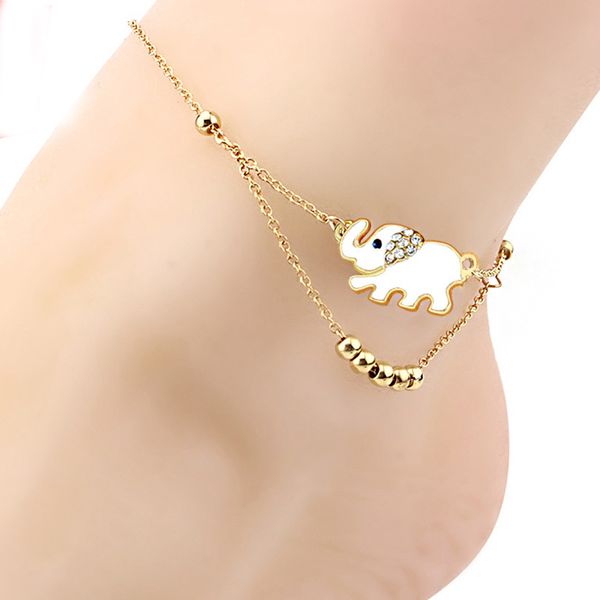 

Золотой Тон Нержавеющей Сандалии Пляж Регулируемый Браслет С Бриллиантами Ходьб