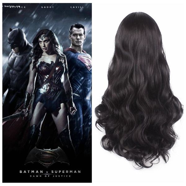 Z F Halloween Cosplay Party Wigs Wonder Woman Diana Prince 70cm