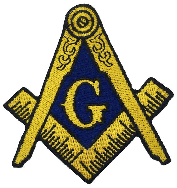 Schlussverkauf! Freimaurer-Logo-Aufnäher, bestickt, zum Aufbügeln, für Kleidung, Freimaurer-Lodge-Emblem, Mason G, quadratischer Kompass, zum Aufnähen auf jedes Kleidungsstück