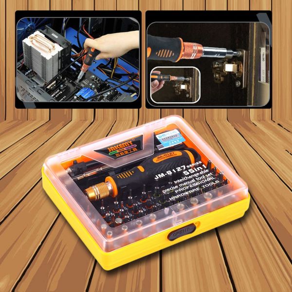 

jm-8127 53 in 1 multi-purpose precision magnetic screwdriver set with trox hex cross flat y star screw driver for phone pc