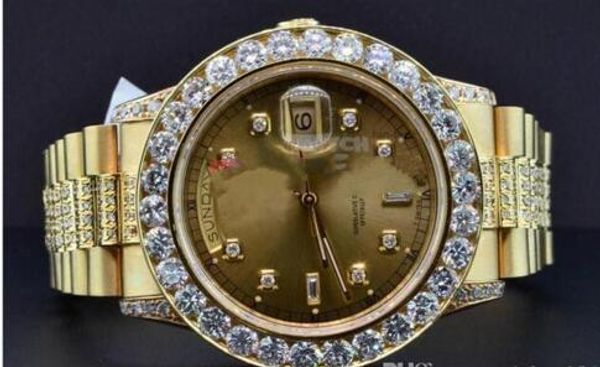 shippng libero fornitore all'ingrosso della fabbrica NUOVO orologio da polso di lusso di alta qualità President 18K Yellow Gold Custom Diamond Watch Bezel 39m