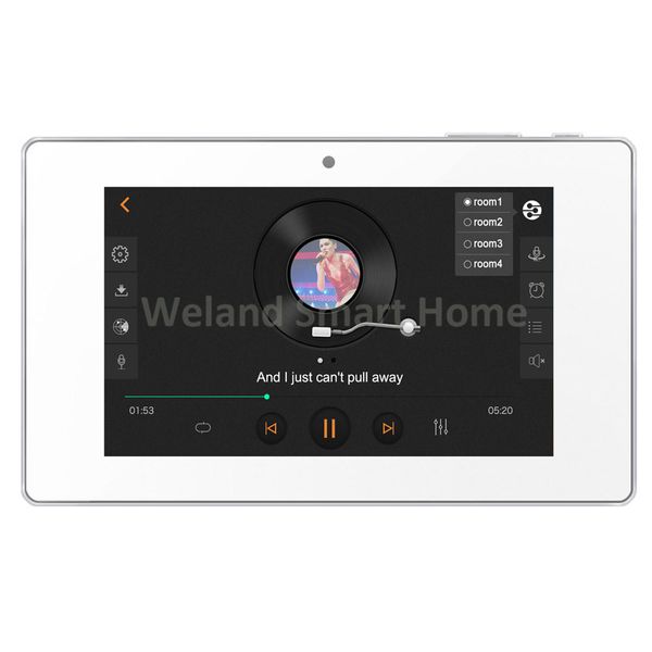 Freeshipping 5-Zoll-Touchscreen-Multiroom-Audiovisualsystem, neuer Raum-AUX-In/USB/TF-Musikplayer, digitaler Stereo-WIFI-Audioverstärker in der Wand