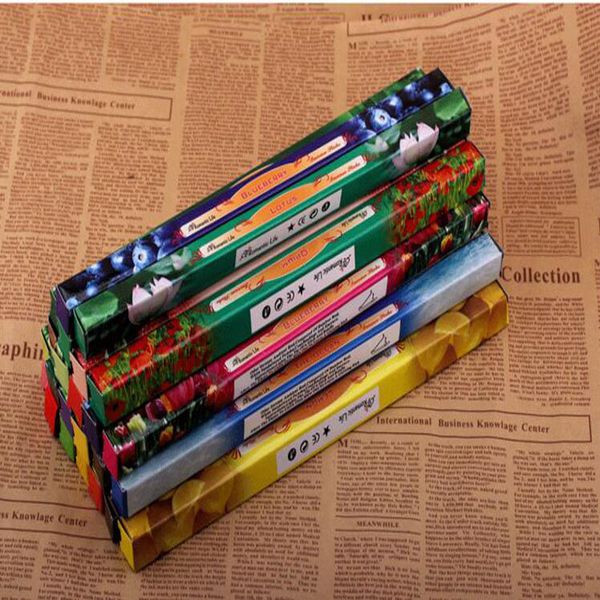 

23 см случайный цвет индийский ручной даршан ладан дым палочка ладан палочки несколько аромат 8шт=1 маленькая коробка