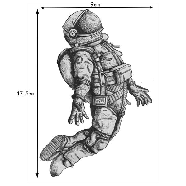 Wholesale 1 Sheet Creative Waterproof Tattoo Paste Paper Km 029 Spaceman Astronaut Pattern Women Men Body Arm Art Temporary Tattoo Sticker Tattoo Art