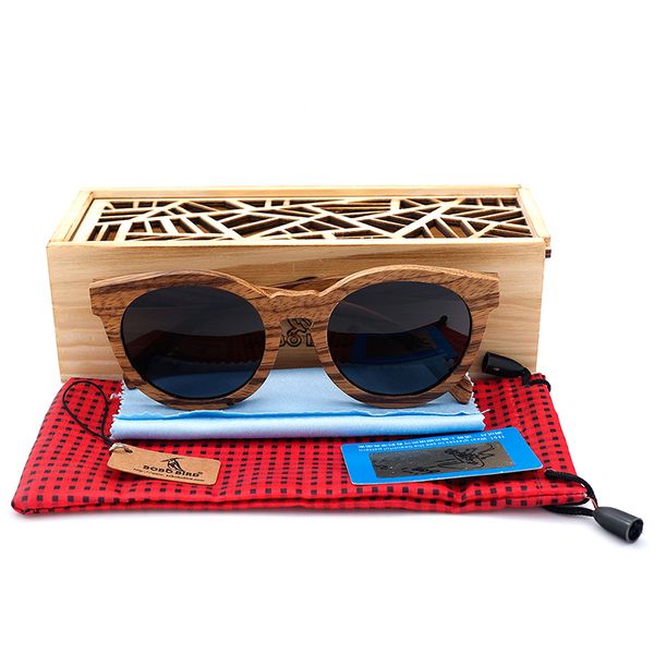 

wholesale- bobo bird new polarized sun glasses women polar zebra wood sunglasses men with wooden box oculos de sol feminino 2017, White;black