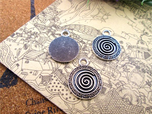 

30pcs spiral charm silver tone spiral swirl pendants charms 24x19mm, Bronze;silver