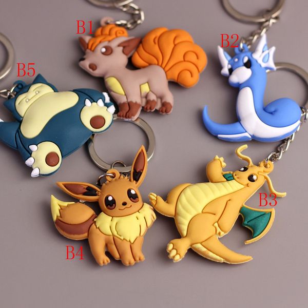 

25 Стиль Charmander Bulbasaur Squirtle Eevee Snorlax Magikarp Meowth Dragonite ПВХ фигурку брелок 4CM-6.5cm Оптовая