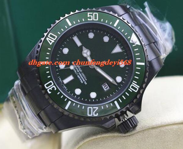 

2019 luxury watch pvd coating 116660 mens stainless steel green dial ceramic 44mm automatic movement men watches, Slivery;brown
