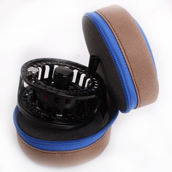 

1pcs zippered fishing reel pouch cover storage case 105*105*80mm reel protector fishing tackle bags for fly carp reel blue