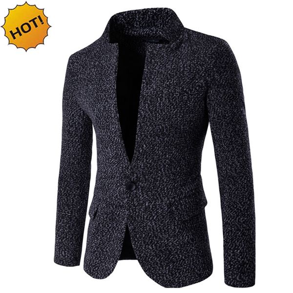 

fashion 2017 spring autumn one button coat single breasted snow woolen cloth south korea jacket suit blazers men masculino, White;black