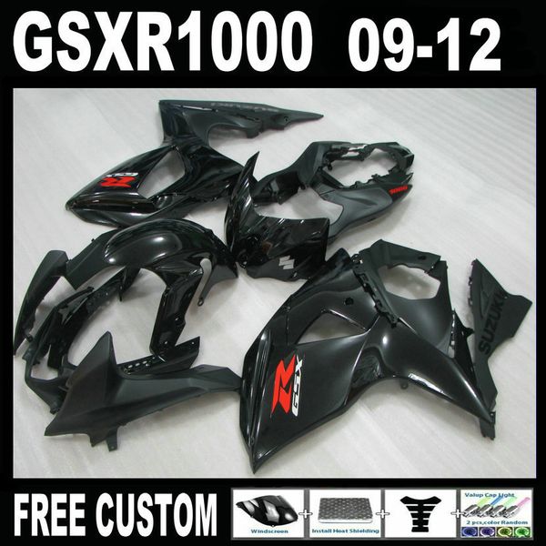 Injeção 100% apto para Suzuki GSXR1000 09 10 11 12 carenagens pretas set gsxr 1000 2009-2012 IT09