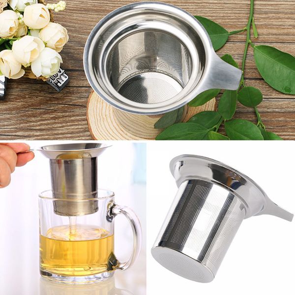 

304 stainless steel mesh cup reusable strainer herbal locking tea filter infuser spice loose tea leaf spice filter ems ing