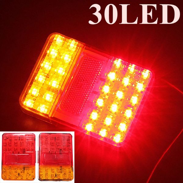 

brand new auto parts a pair 12v 30 leds taillight truck lamp rear tail trailer lights e-marked warning lights