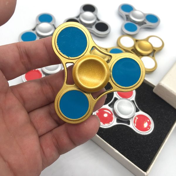 

rich colors fidget spinner aluminium alloy handspinner edc torqbar brass hand spinner decompression anxiety toys with retail box dhl free