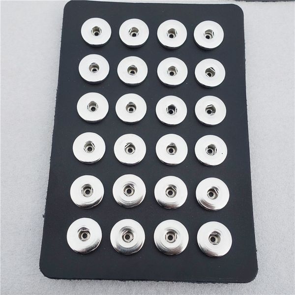 24pcs Mixte Bouton Pression Noir et blanc Rond Pr Bracelet Personnalisé 18mm
