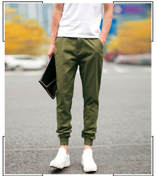 

summer fashion brand men 's black jogger pant male casual slim fit army green pants leisure cuffed joggers trousers