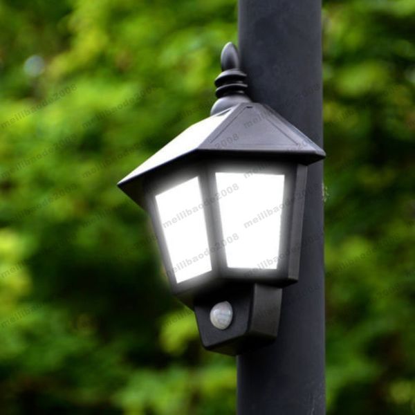 Solar Power PIR Motion Sensor Wandleuchte Outdoor Veranda Wasserdichte Garten Lampe kostenloser versand MYY